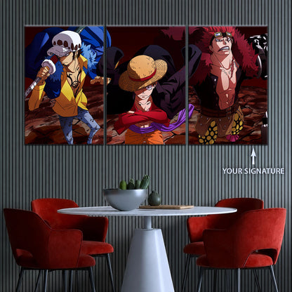 One Piece Canvas Wall Art - OP5066 - Monkey D. Luffy - Trafalgar Law - Eustass Kid