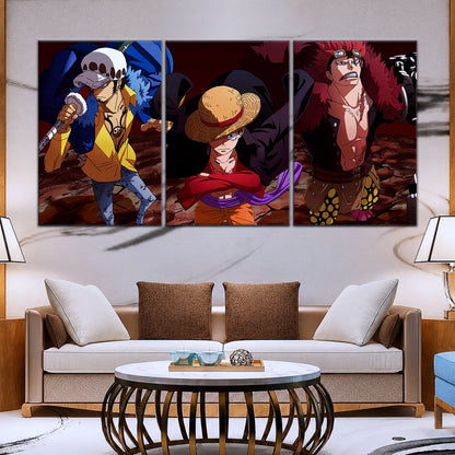 One Piece Canvas Wall Art - OP5066 - Monkey D. Luffy - Trafalgar Law - Eustass Kid
