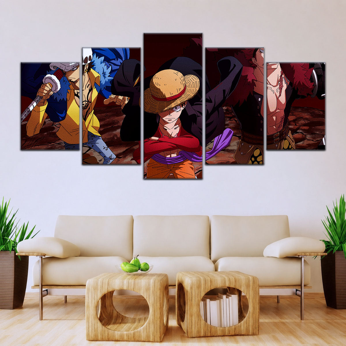 One Piece Canvas Wall Art - OP5066 - Monkey D. Luffy - Trafalgar Law - Eustass Kid