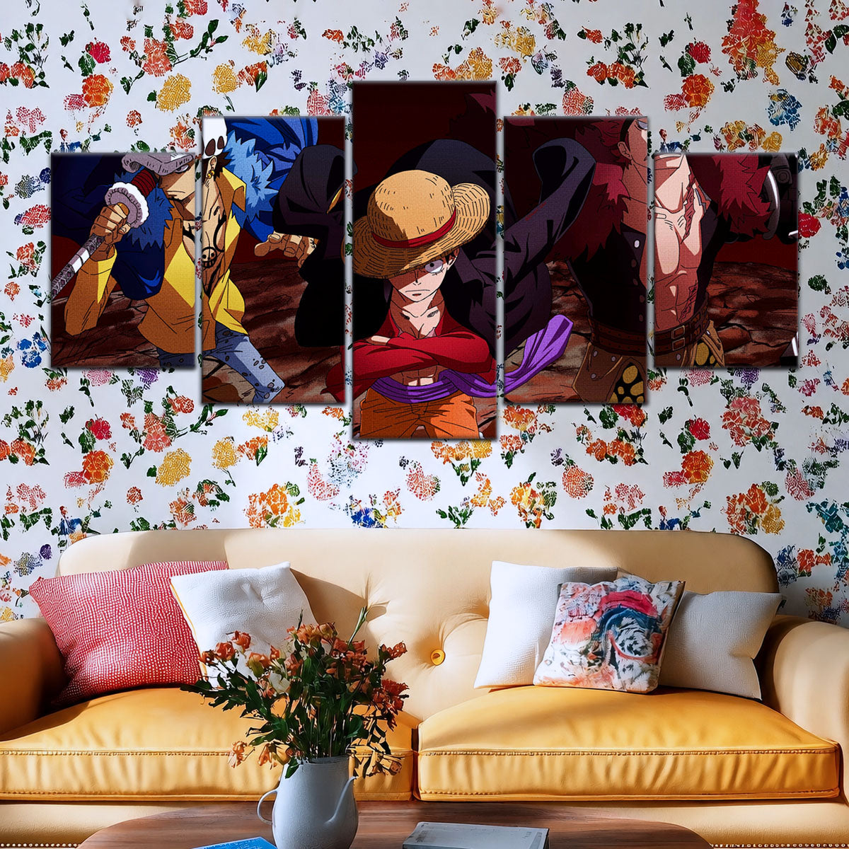 One Piece Canvas Wall Art - OP5066 - Monkey D. Luffy - Trafalgar Law - Eustass Kid