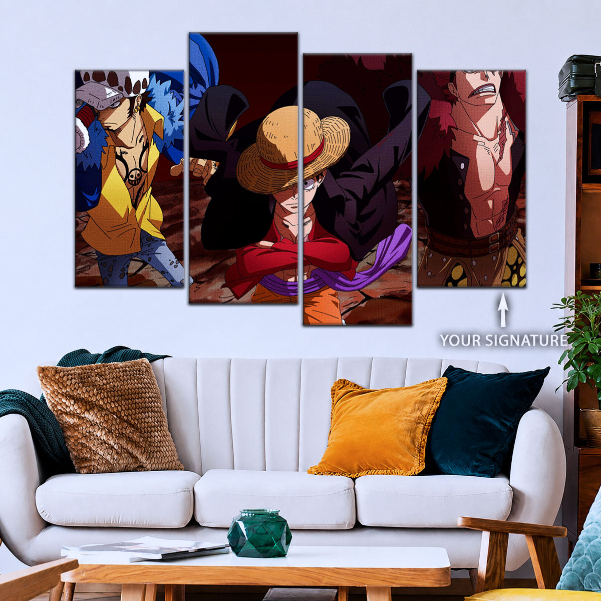 One Piece Canvas Wall Art - OP5066 - Monkey D. Luffy - Trafalgar Law - Eustass Kid