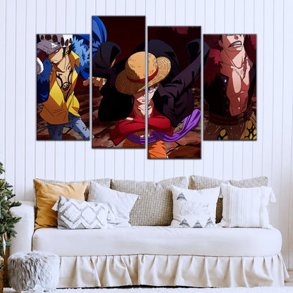 One Piece Canvas Wall Art - OP5066 - Monkey D. Luffy - Trafalgar Law - Eustass Kid