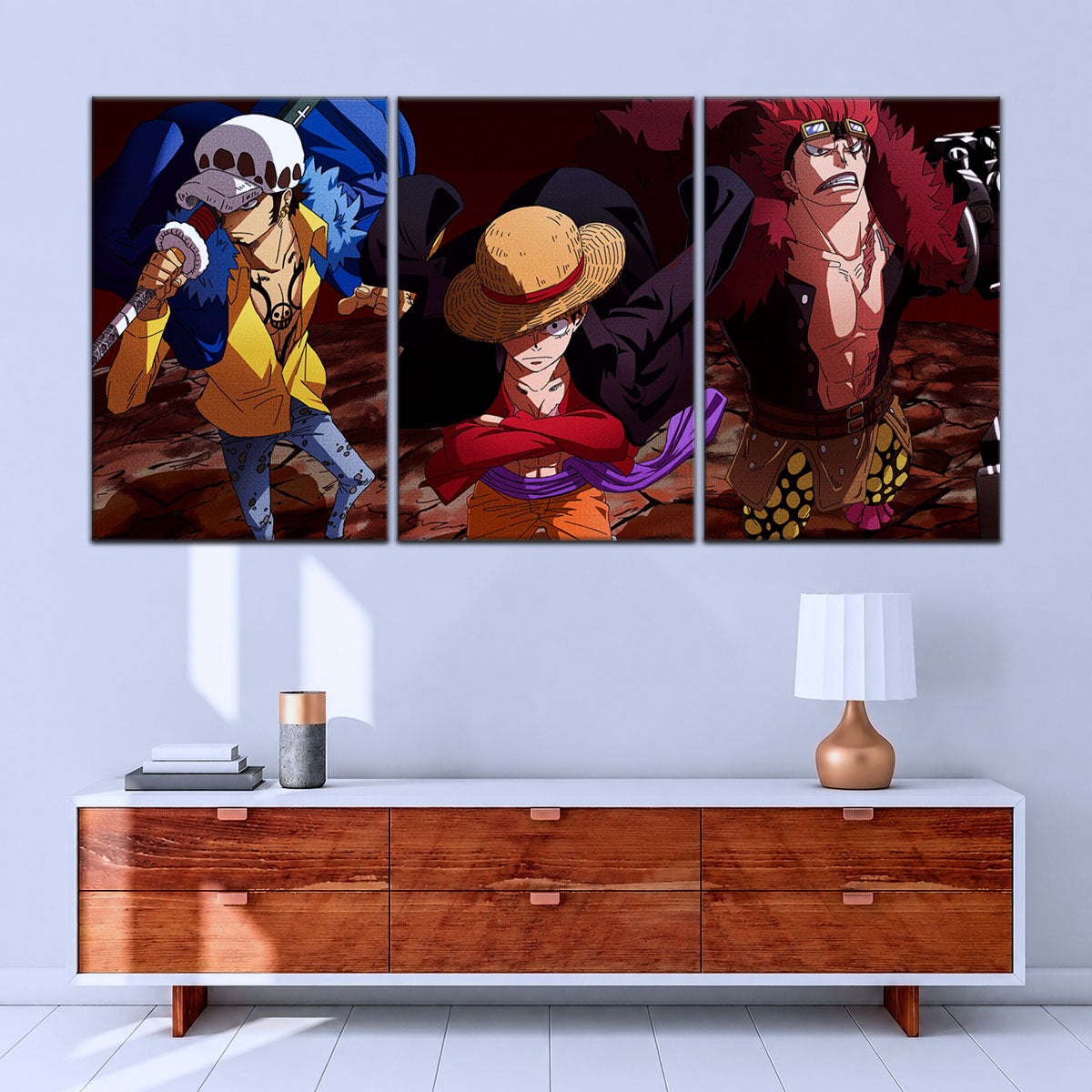 One Piece Canvas Wall Art - OP5066 - Monkey D. Luffy - Trafalgar Law - Eustass Kid