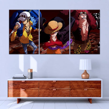 One Piece Canvas Wall Art - OP5066 - Monkey D. Luffy - Trafalgar Law - Eustass Kid