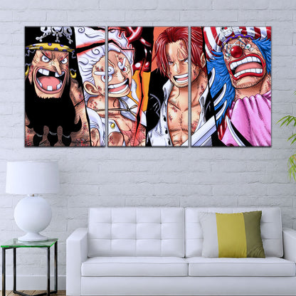 One Piece Canvas Wall Art - OP5067 - Luffy Gear 5 - Shanks - Buggy - Teach