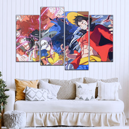 One Piece Canvas Wall Art - OP5068 - Monkey D. Luffy - Trafalgar Law - Eustass Kid
