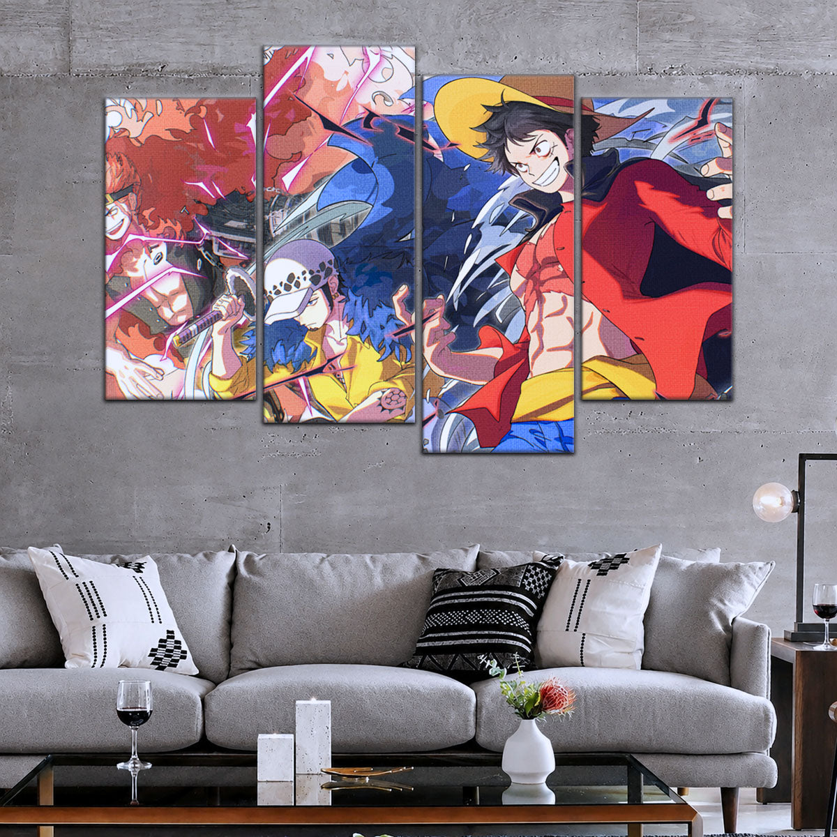 One Piece Canvas Wall Art - OP5068 - Monkey D. Luffy - Trafalgar Law - Eustass Kid
