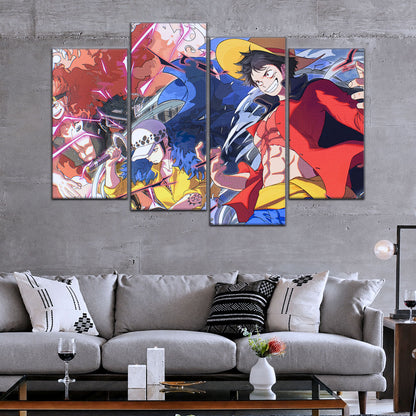 One Piece Canvas Wall Art - OP5068 - Monkey D. Luffy - Trafalgar Law - Eustass Kid
