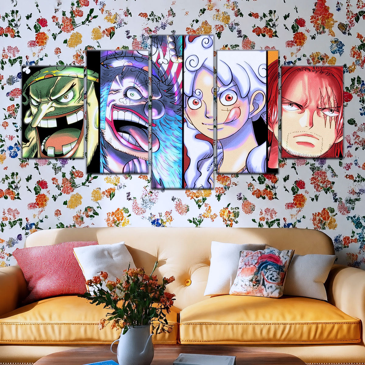One Piece Canvas Wall Art - OP5069 - Luffy Gear 5 - Buggy - Teach
