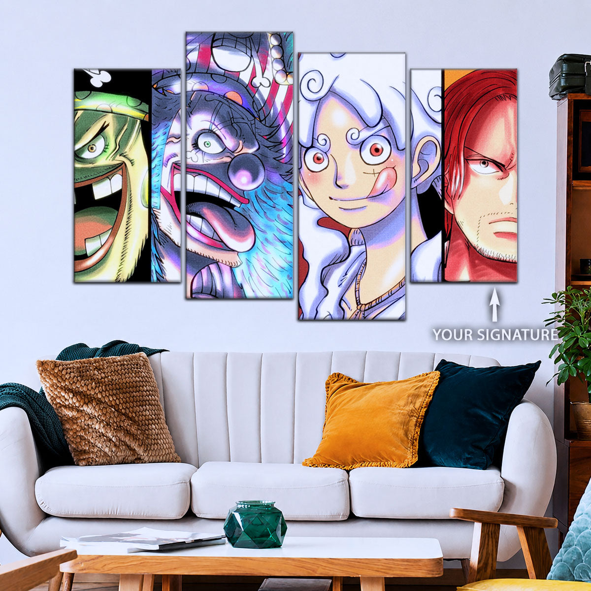 One Piece Canvas Wall Art - OP5069 - Luffy Gear 5 - Buggy - Teach