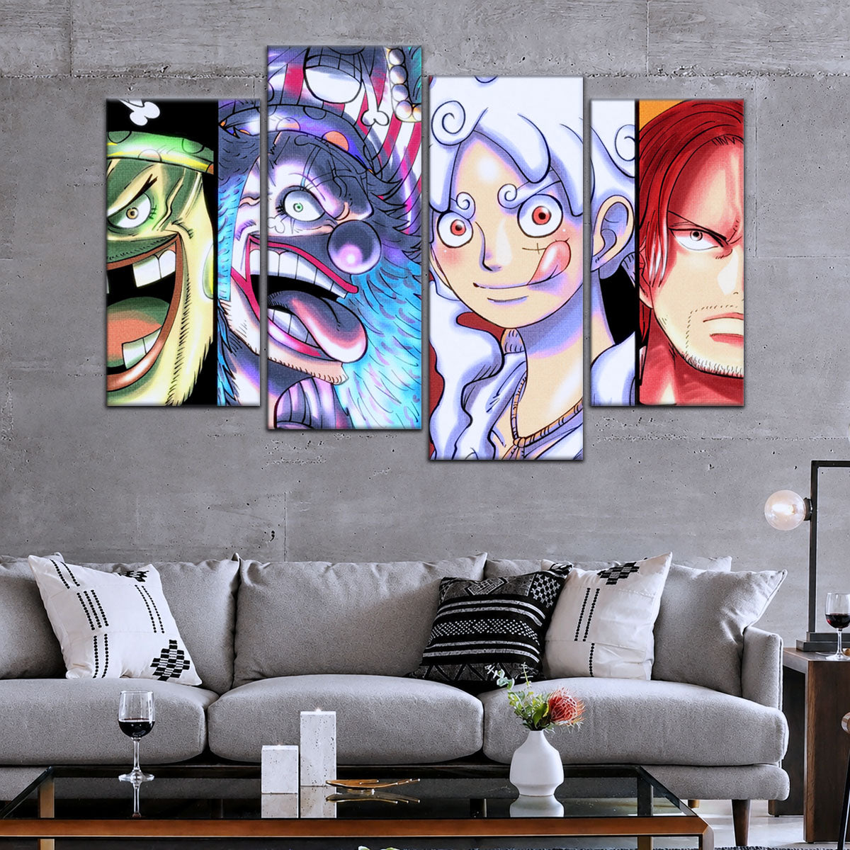 One Piece Canvas Wall Art - OP5069 - Luffy Gear 5 - Buggy - Teach