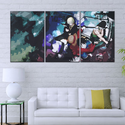 One Piece Canvas Wall Art - OP5074 - Monster Trio - Monkey D. Luffy - Roronoa Zoro - Sanji