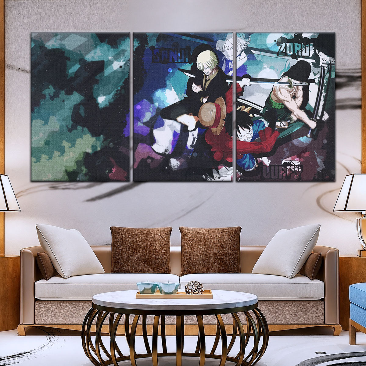 One Piece Canvas Wall Art - OP5074 - Monster Trio - Monkey D. Luffy - Roronoa Zoro - Sanji