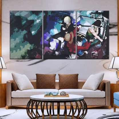 One Piece Canvas Wall Art - OP5074 - Monster Trio - Monkey D. Luffy - Roronoa Zoro - Sanji