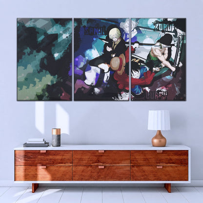 One Piece Canvas Wall Art - OP5074 - Monster Trio - Monkey D. Luffy - Roronoa Zoro - Sanji