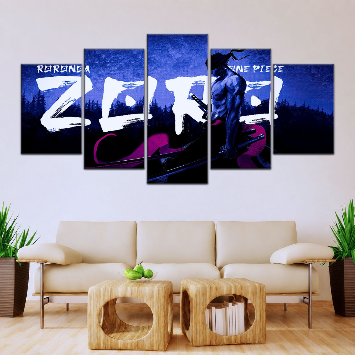One Piece Canvas Wall Art - OP5079 - Roronoa Zoro Three Sword Style