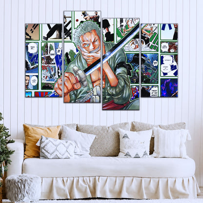 One Piece Canvas Wall Art - OP5080 - Roronoa Zoro Three Sword Style