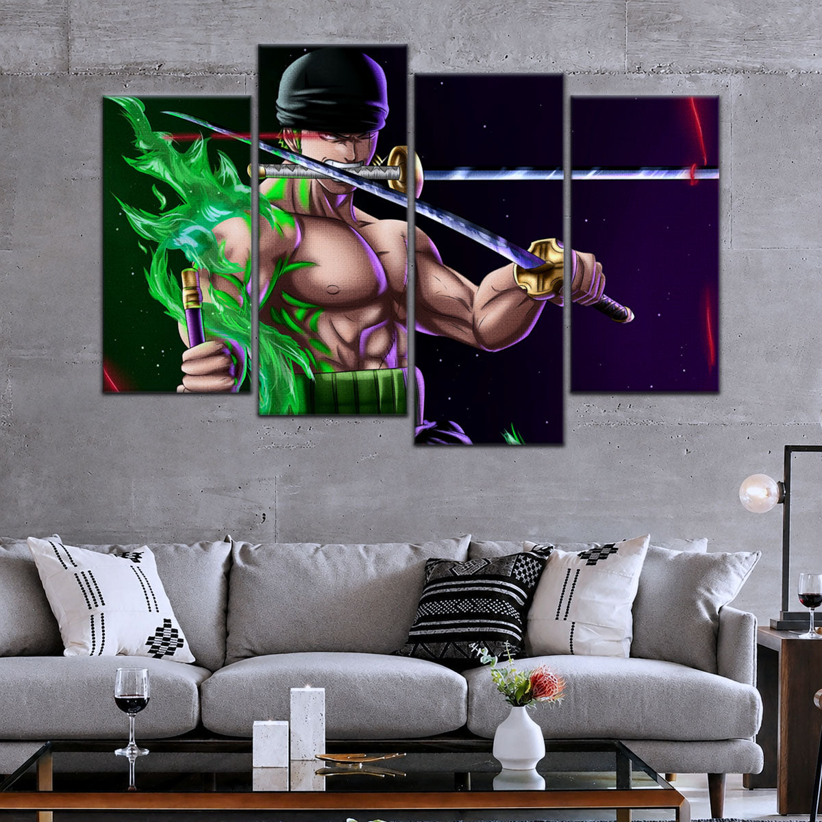 One Piece Canvas Wall Art - OP5081 - Roronoa Zoro Three Sword Style