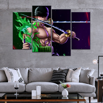 One Piece Canvas Wall Art - OP5081 - Roronoa Zoro Three Sword Style