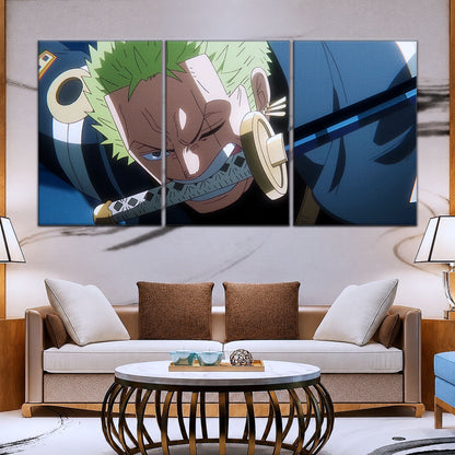 One Piece Canvas Wall Art - OP5082 - Roronoa Zoro Three Sword Style