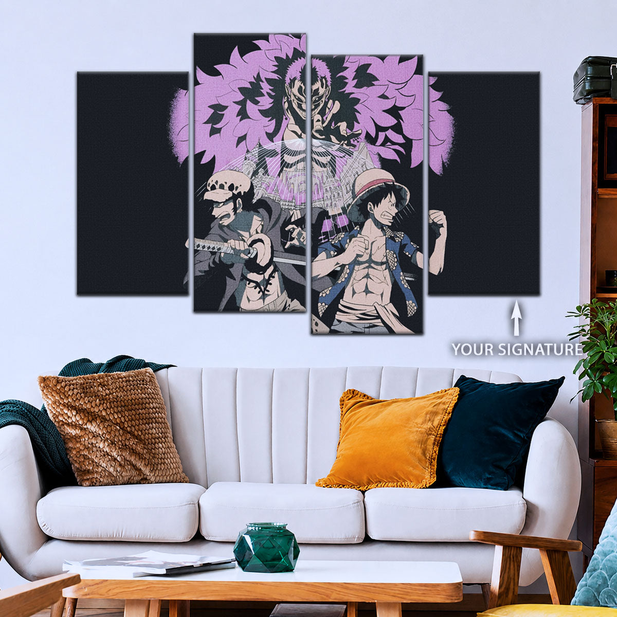 One Piece Canvas Wall Art - OP5097 - Monkey D. Luffy - Trafalgar Law - Donquixote Doflamingo