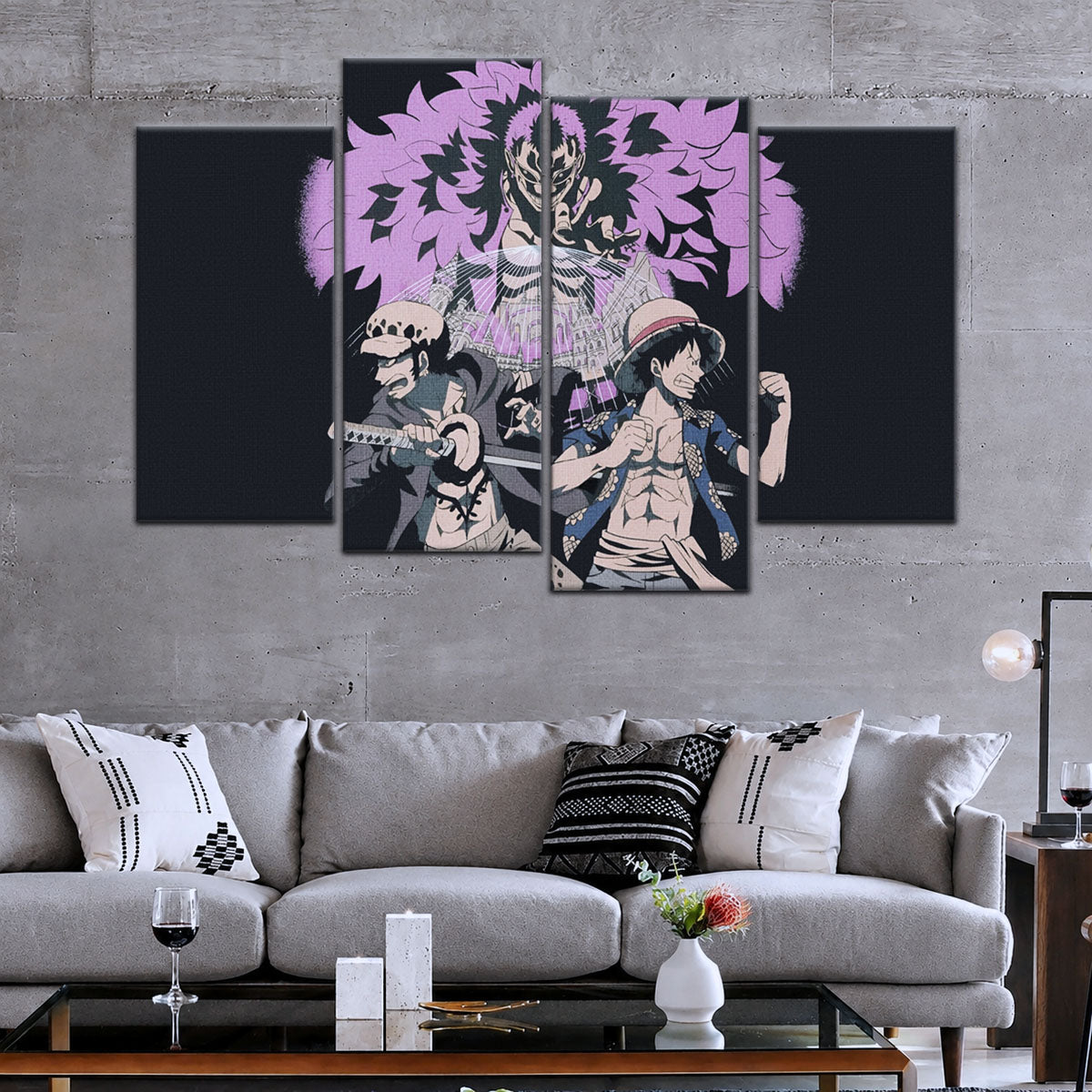 One Piece Canvas Wall Art - OP5097 - Monkey D. Luffy - Trafalgar Law - Donquixote Doflamingo