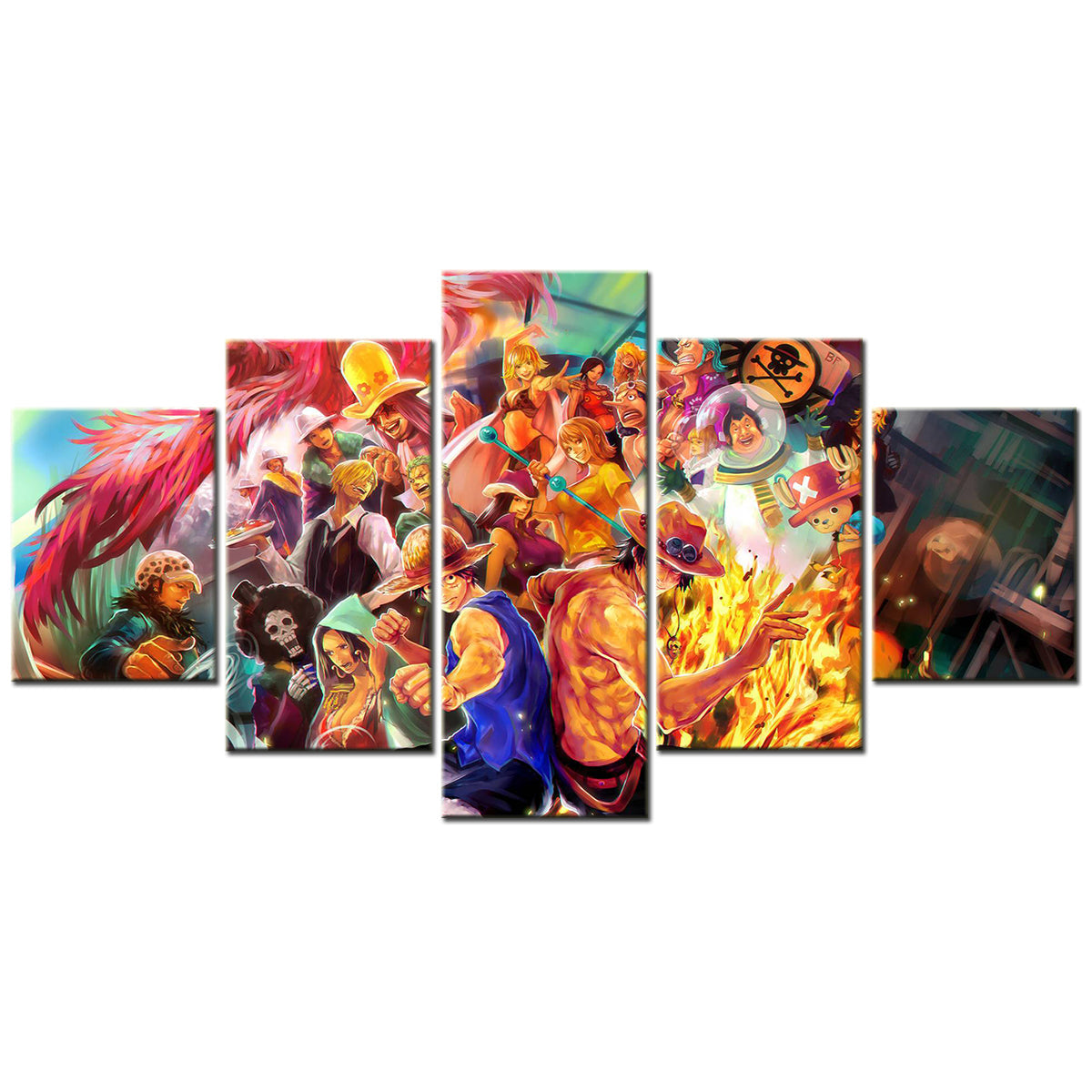 One Piece Canvas Wall Art - OP5101 - Monkey D. Luffy - Portgas D. Ace Fire Fist