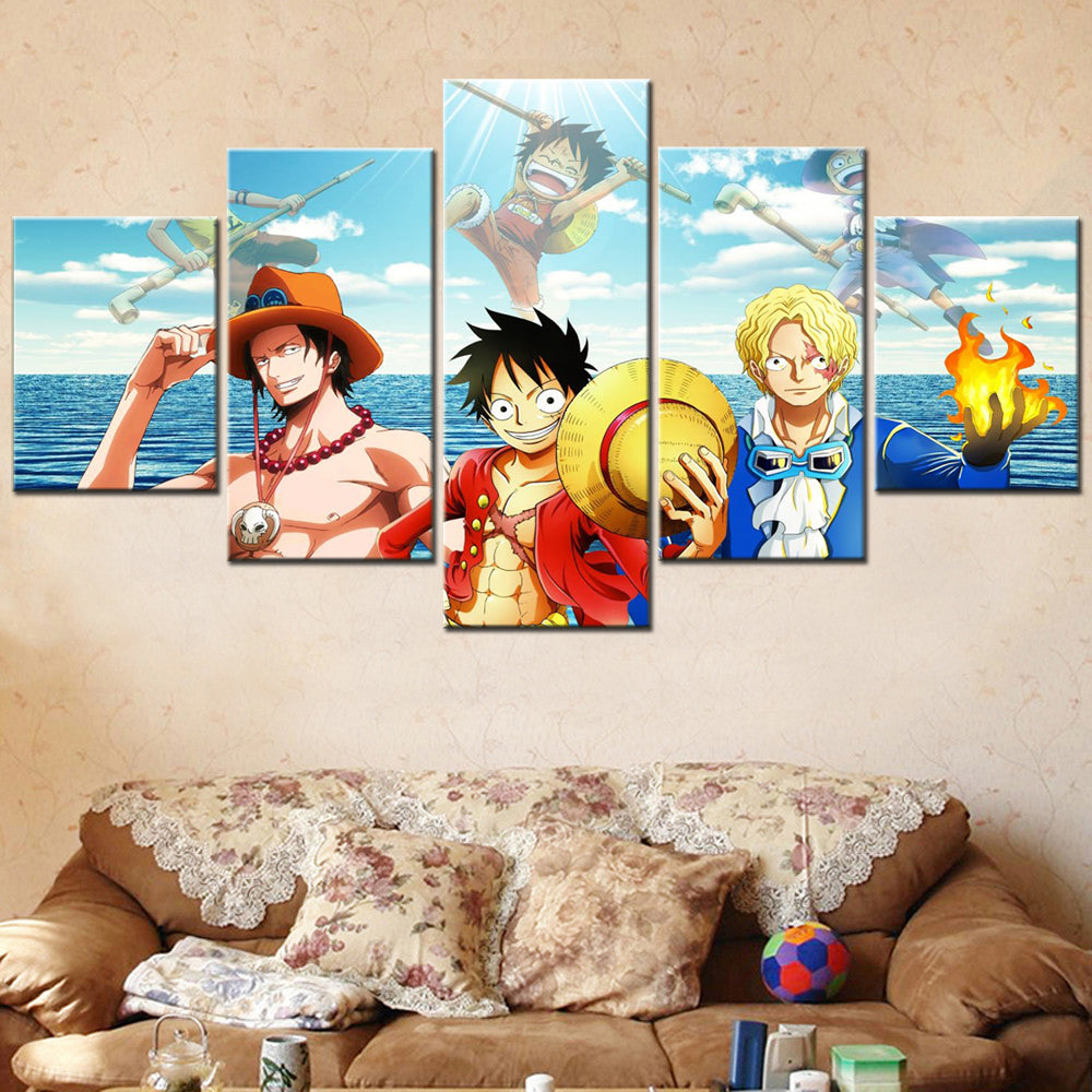 One Piece Canvas Wall Art - OP5102 - Monkey D. Luffy - Portgas D. Ace - Sabo - Three Brothers