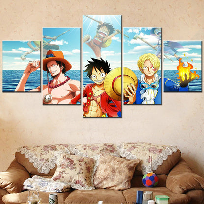 One Piece Canvas Wall Art - OP5102 - Monkey D. Luffy - Portgas D. Ace - Sabo - Three Brothers