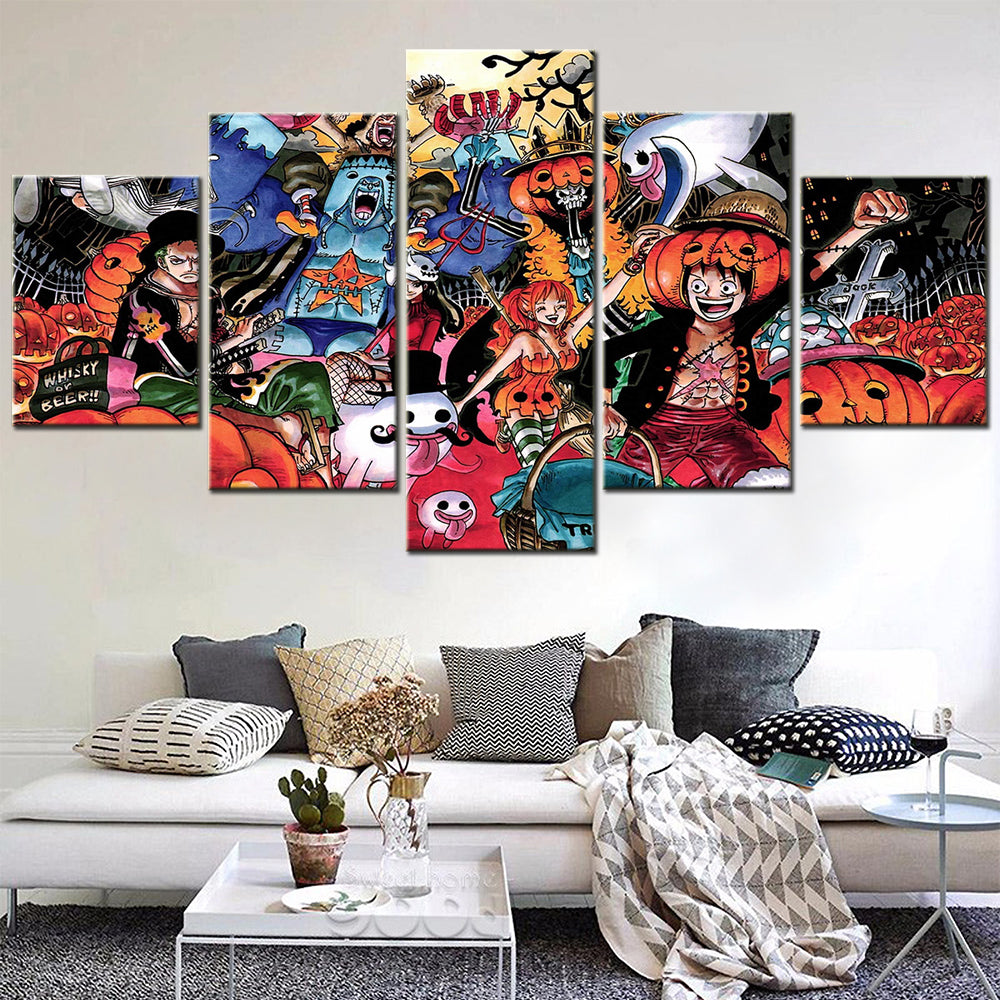 One Piece Canvas Wall Art - OP5105 - Halloween Monkey D. Luffy - Roronoa Zoro