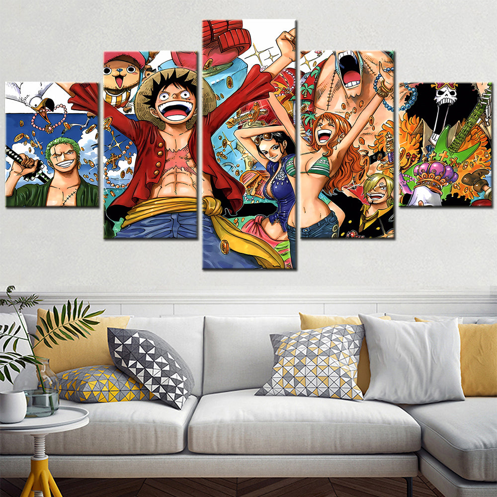 One Piece Canvas Wall Art - OP5106 - Monkey D. Luffy - Roronoa Zoro - Nami - Robin