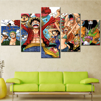 One Piece Canvas Wall Art - OP5106 - Monkey D. Luffy - Roronoa Zoro - Nami - Robin