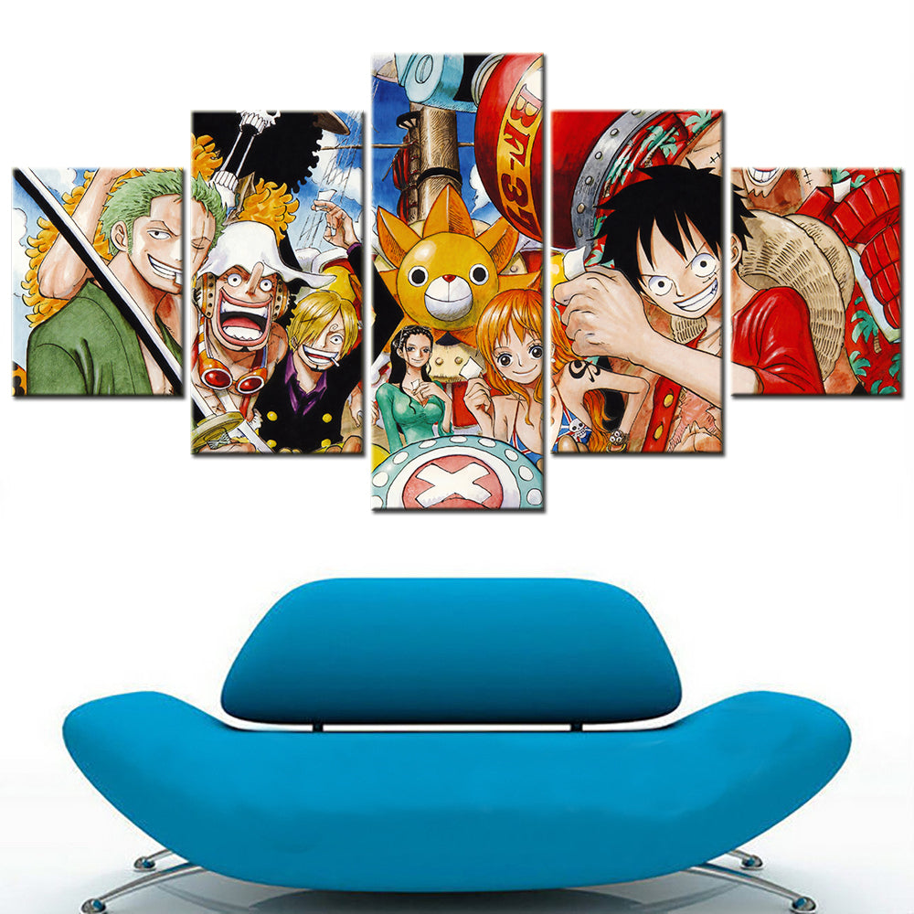 One Piece Canvas Wall Art - OP5107 - Monkey D. Luffy - Roronoa Zoro - Sanji - Straw Hat Crew