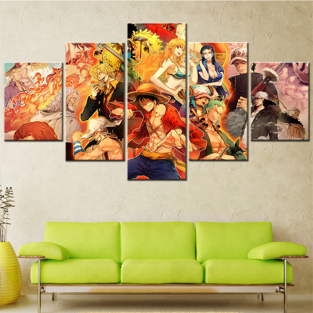 One Piece Canvas Wall Art - OP5108 - Monkey D. Luffy - Roronoa Zoro - Sanji - Straw Hat Crew