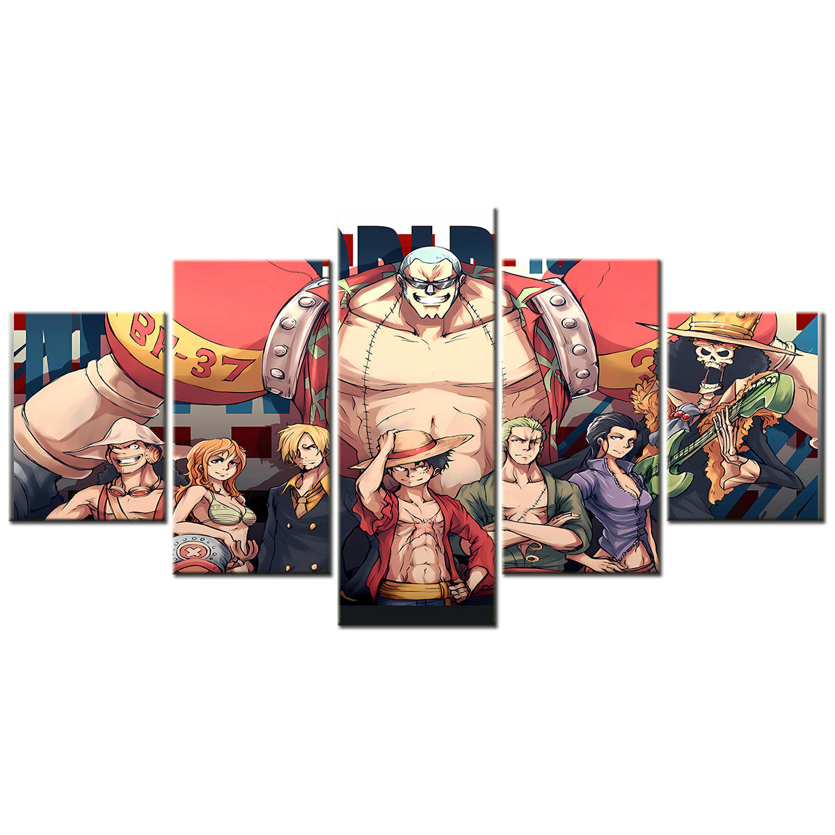 One Piece Canvas Wall Art - OP5114 - Monkey D. Luffy - Roronoa Zoro - Sanji - Straw Hat Crew