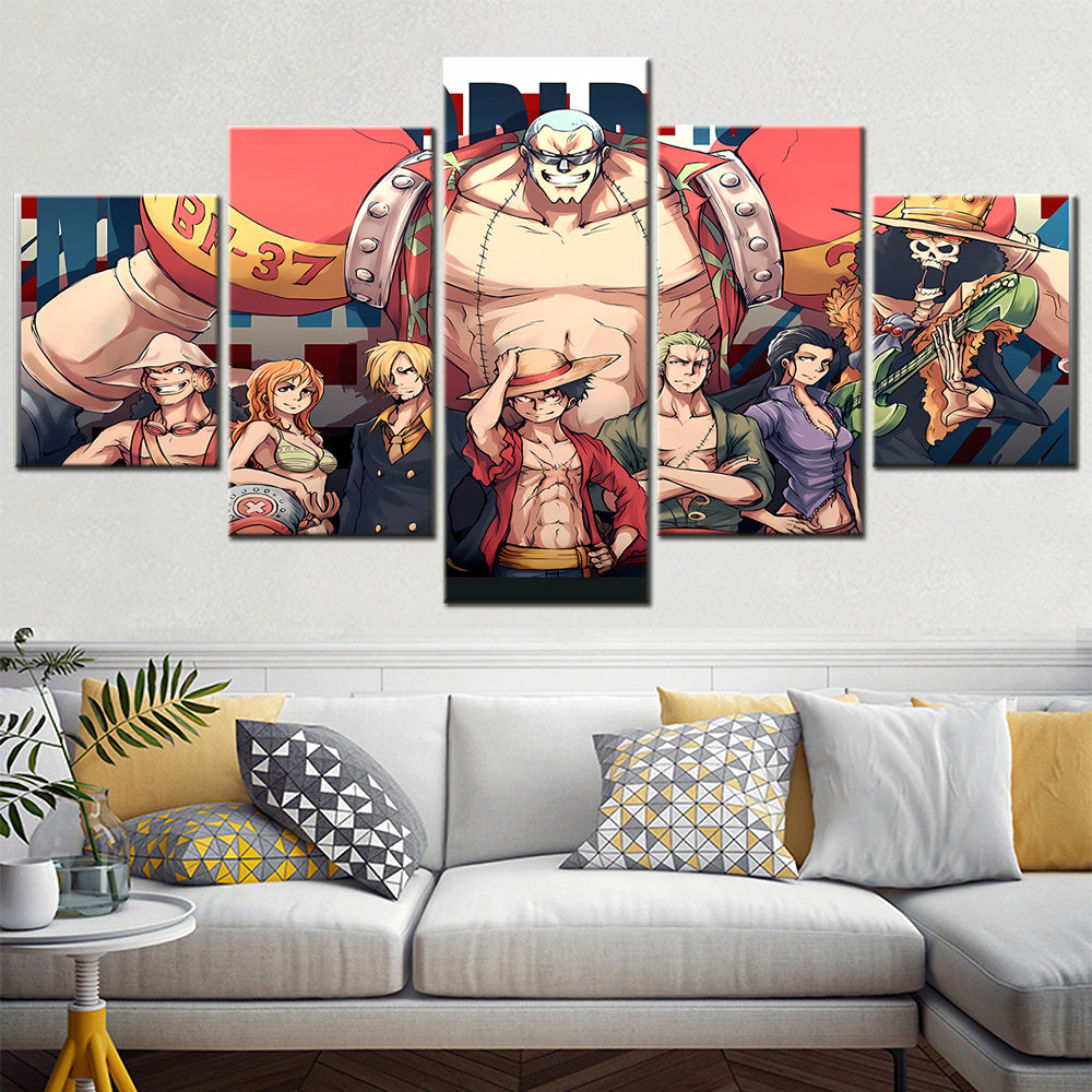 One Piece Canvas Wall Art - OP5114 - Monkey D. Luffy - Roronoa Zoro - Sanji - Straw Hat Crew