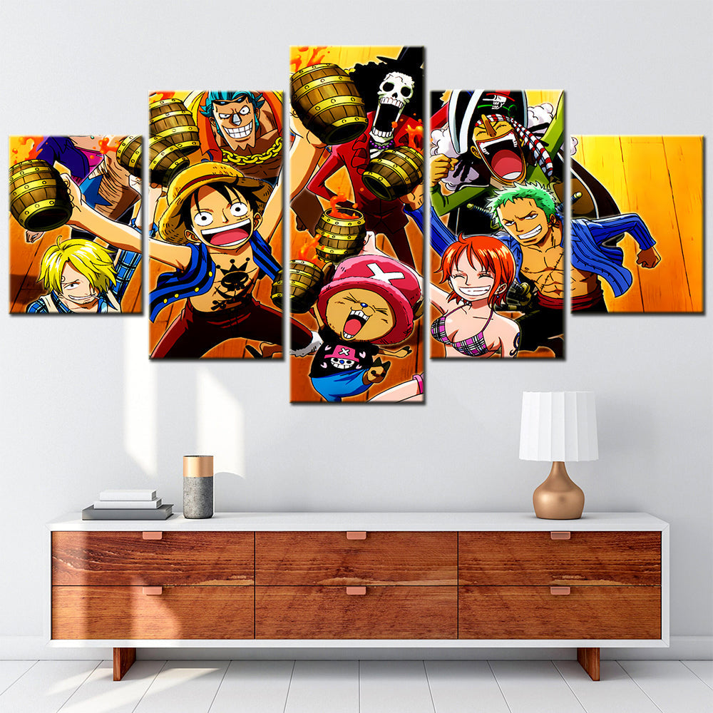 One Piece Canvas Wall Art - OP5117 - Monkey D. Luffy - Roronoa Zoro - Sanji - Straw Hat Crew