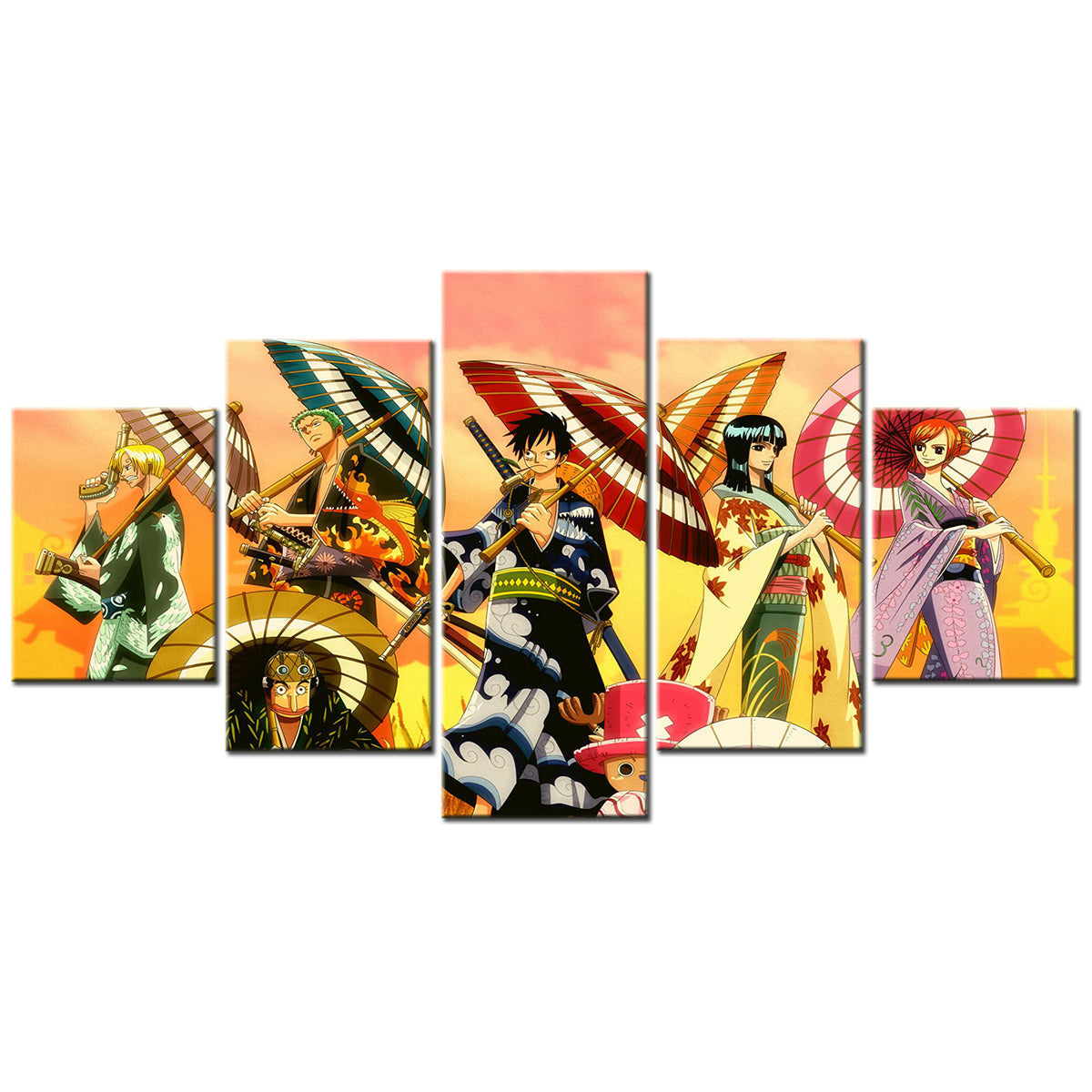 One Piece Canvas Wall Art - OP5118 - Monkey D. Luffy - Roronoa Zoro - Sanji - Straw Hat Crew