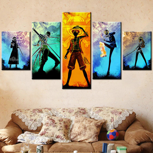 One Piece Canvas Wall Art - OP5121 - Monkey D. Luffy - Roronoa Zoro - Trafalgar Law - Sanji - Nami