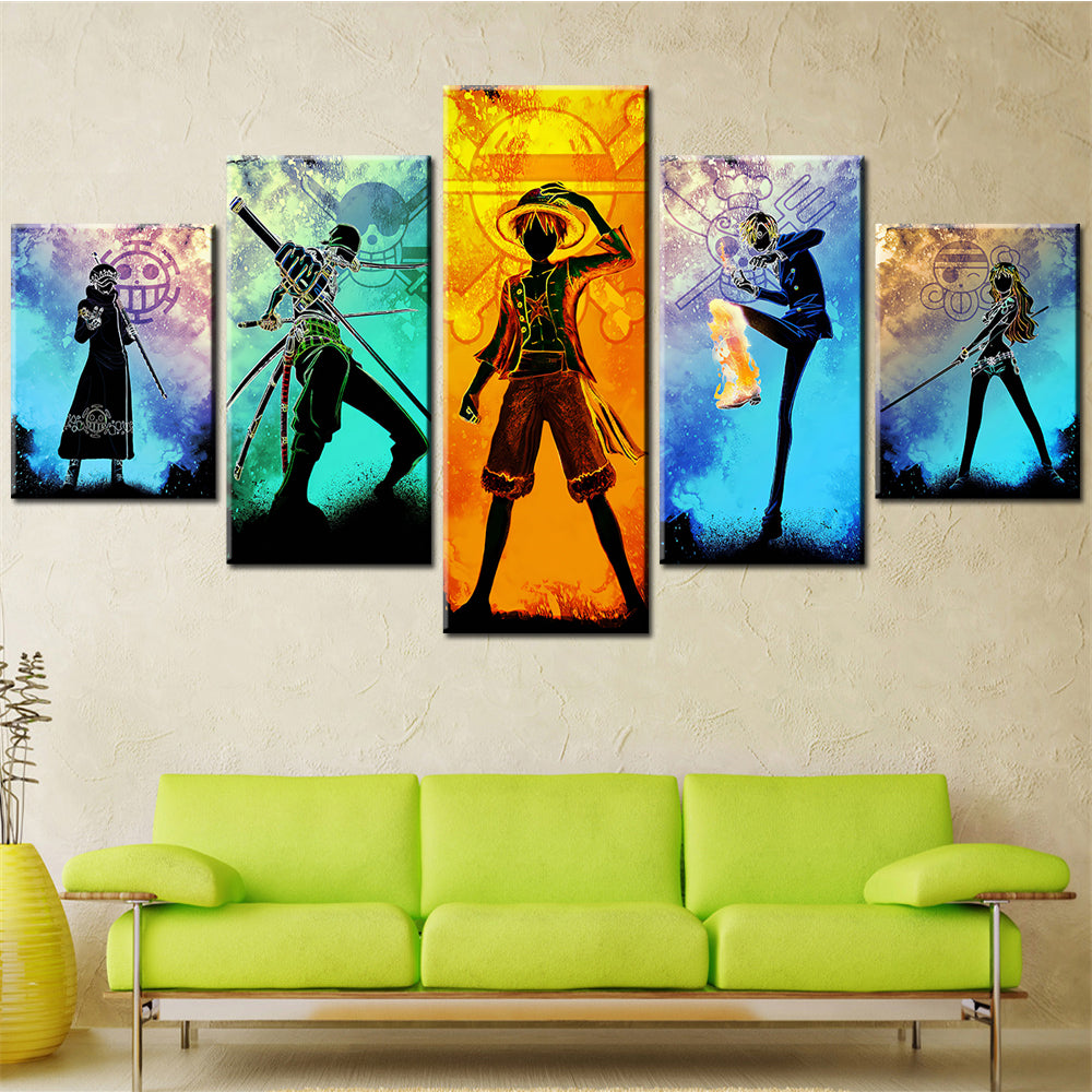 One Piece Canvas Wall Art - OP5121 - Monkey D. Luffy - Roronoa Zoro - Trafalgar Law - Sanji - Nami