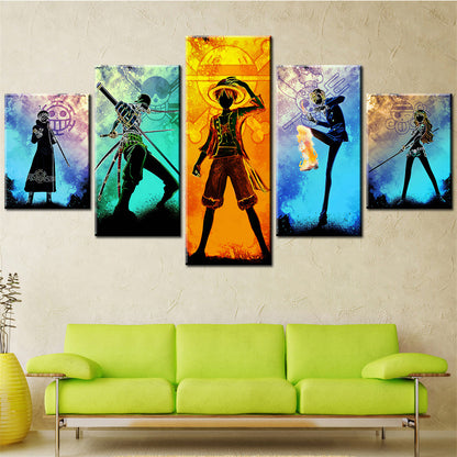 One Piece Canvas Wall Art - OP5121 - Monkey D. Luffy - Roronoa Zoro - Trafalgar Law - Sanji - Nami
