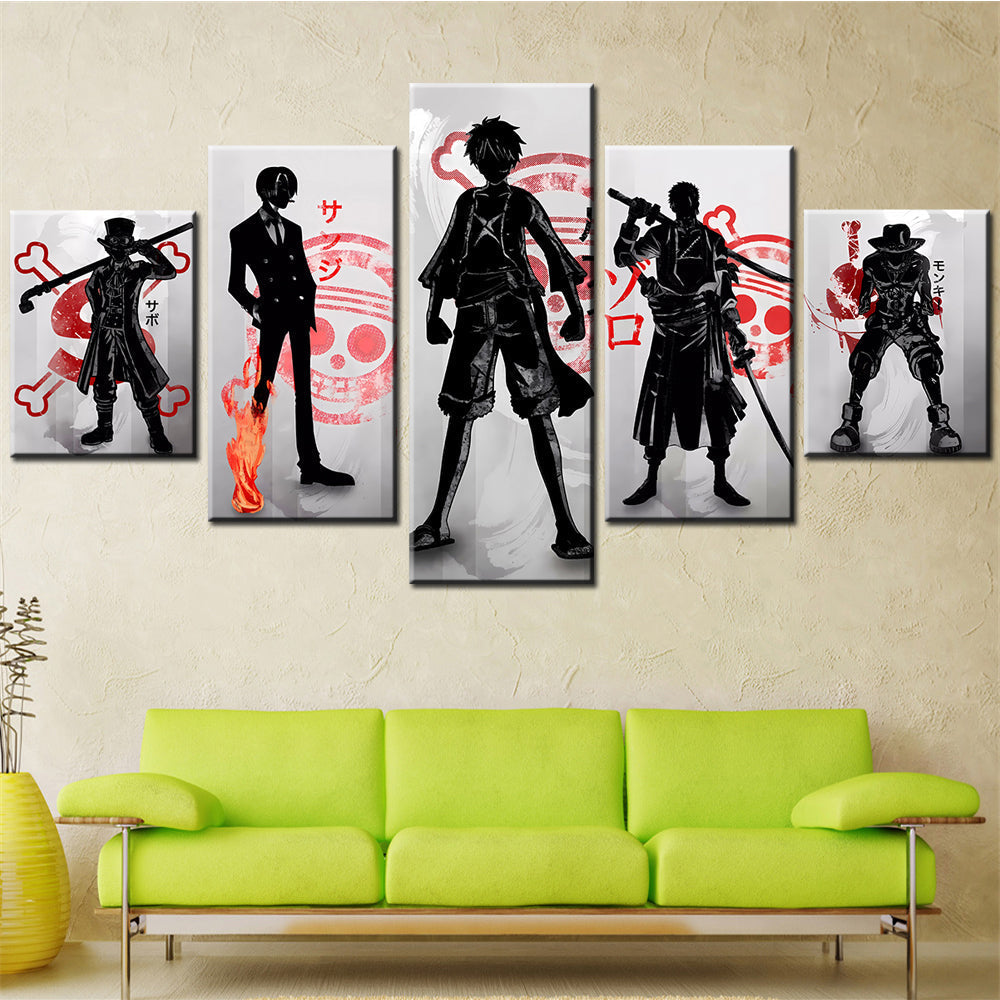 One Piece Canvas Wall Art - OP5122 - Monkey D. Luffy - Portgas D. Ace - Sabo - Zoro - Sanji