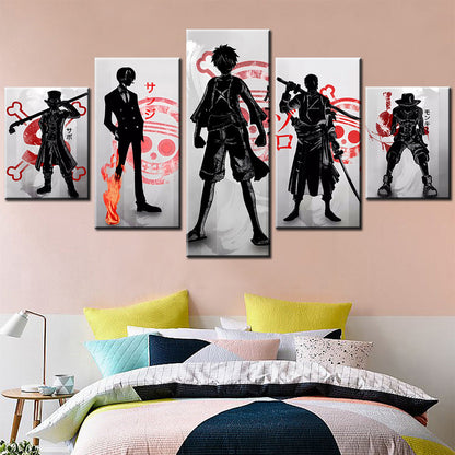 One Piece Canvas Wall Art - OP5122 - Monkey D. Luffy - Portgas D. Ace - Sabo - Zoro - Sanji