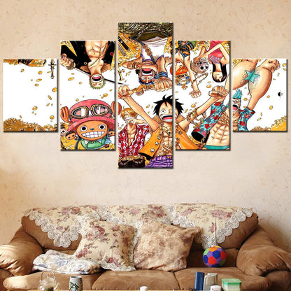 One Piece Canvas Wall Art - OP5128 - Monkey D. Luffy - Roronoa Zoro - Sanji - Straw Hat Crew