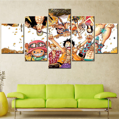 One Piece Canvas Wall Art - OP5128 - Monkey D. Luffy - Roronoa Zoro - Sanji - Straw Hat Crew