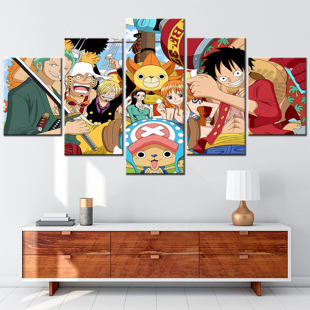 One Piece Canvas Wall Art - OP5129 - Monkey D. Luffy - Roronoa Zoro - Sanji - Straw Hat Crew