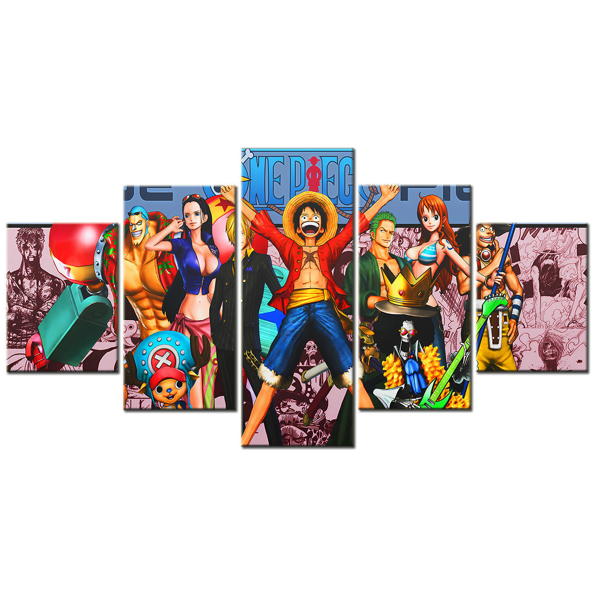 One Piece Canvas Wall Art - OP5130 - Monkey D. Luffy - Roronoa Zoro - Sanji - Straw Hat Crew