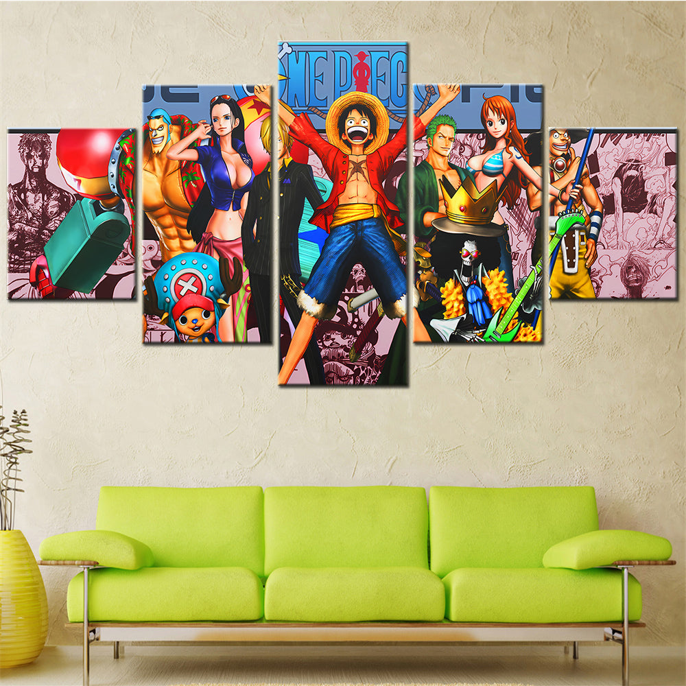 One Piece Canvas Wall Art - OP5130 - Monkey D. Luffy - Roronoa Zoro - Sanji - Straw Hat Crew