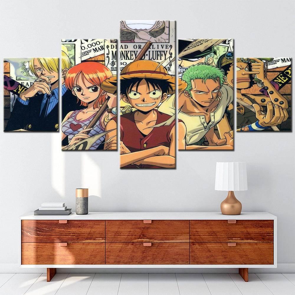One Piece Canvas Wall Art - OP5131 - Monkey D. Luffy - Roronoa Zoro - Sanji - Straw Hat Crew
