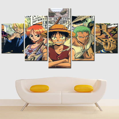 One Piece Canvas Wall Art - OP5131 - Monkey D. Luffy - Roronoa Zoro - Sanji - Straw Hat Crew